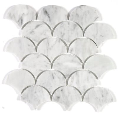 Irregular Fan Mosaic Polished GMBCARRARAFAN
