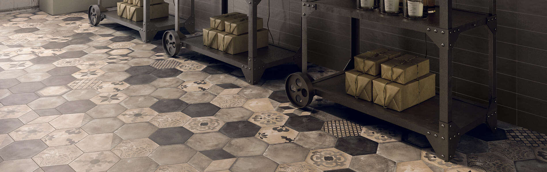 Terra Cement-Look Hexagon Porcelain Floor Tile