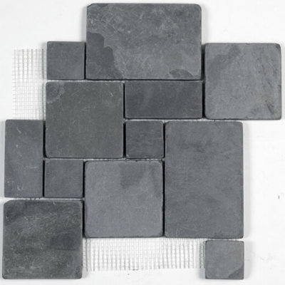 Black Slate Mini Irregular Mosaic