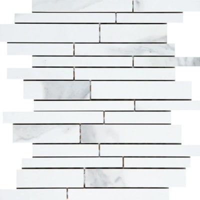 Carrara X White - Irregular Linear Mosaics ($6.50sf)