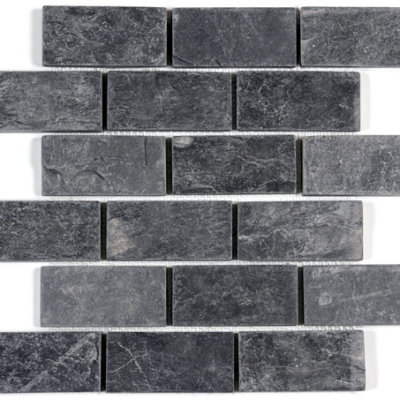 Nero Slate 2 x 4 Brick Mosaic