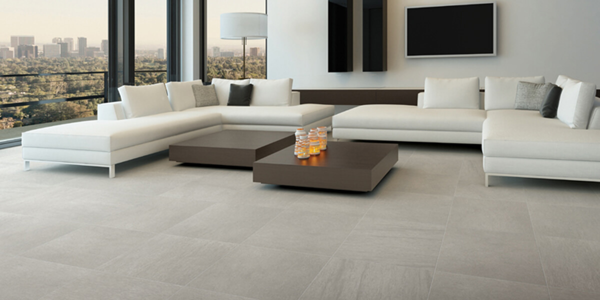 Basaltine Light Grey Porcleian Floor by . 