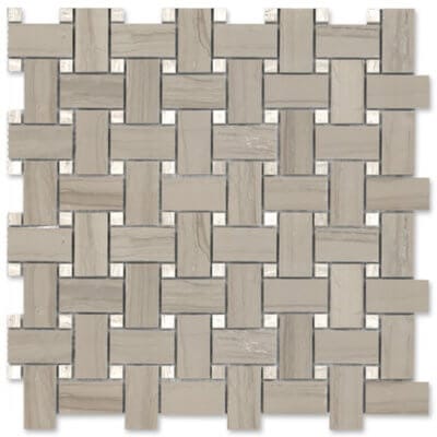 Polished Athena Gris & Bianco Wood Basketweave GMATHGRBWDDOTBW