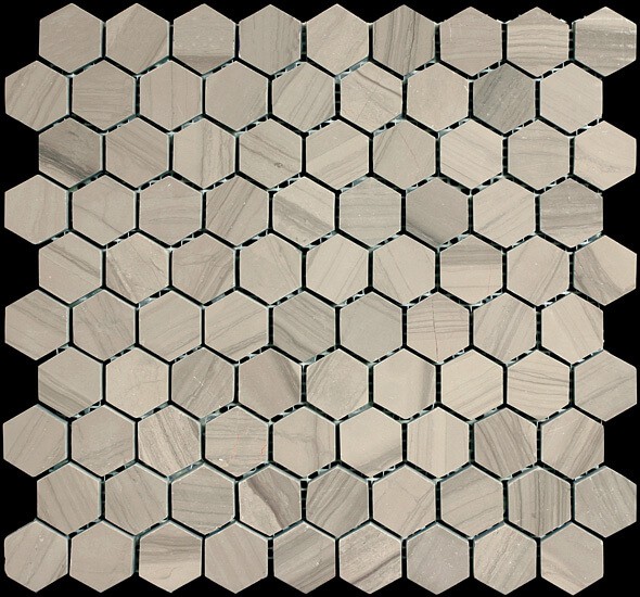Athens Gris Honed Hexagon Mosaic by . 