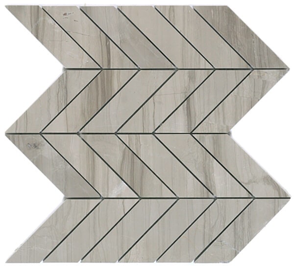 Anthens Gris Polished Chevron Mosaic by Kate-Lo Tile and Stone.