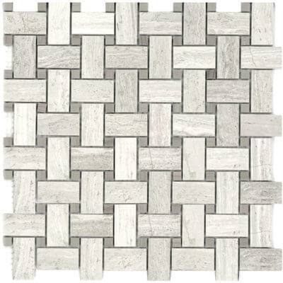 Polished Bianco Wood & Athena Gris Basketweave GMBIAWDAGRDOTBW