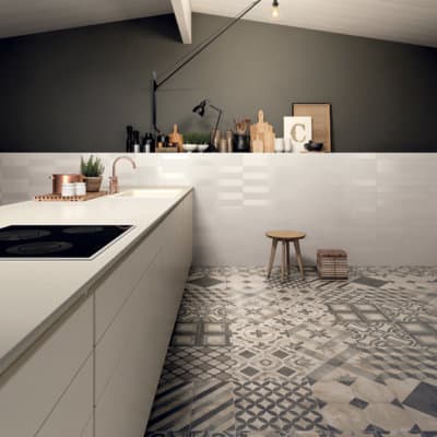 Reinterpreted for a modern aesthetic, Terra features a classic hexagon style with a modern concrete finish. Cool grey hues set a contemporary tone for this timeless tradition.