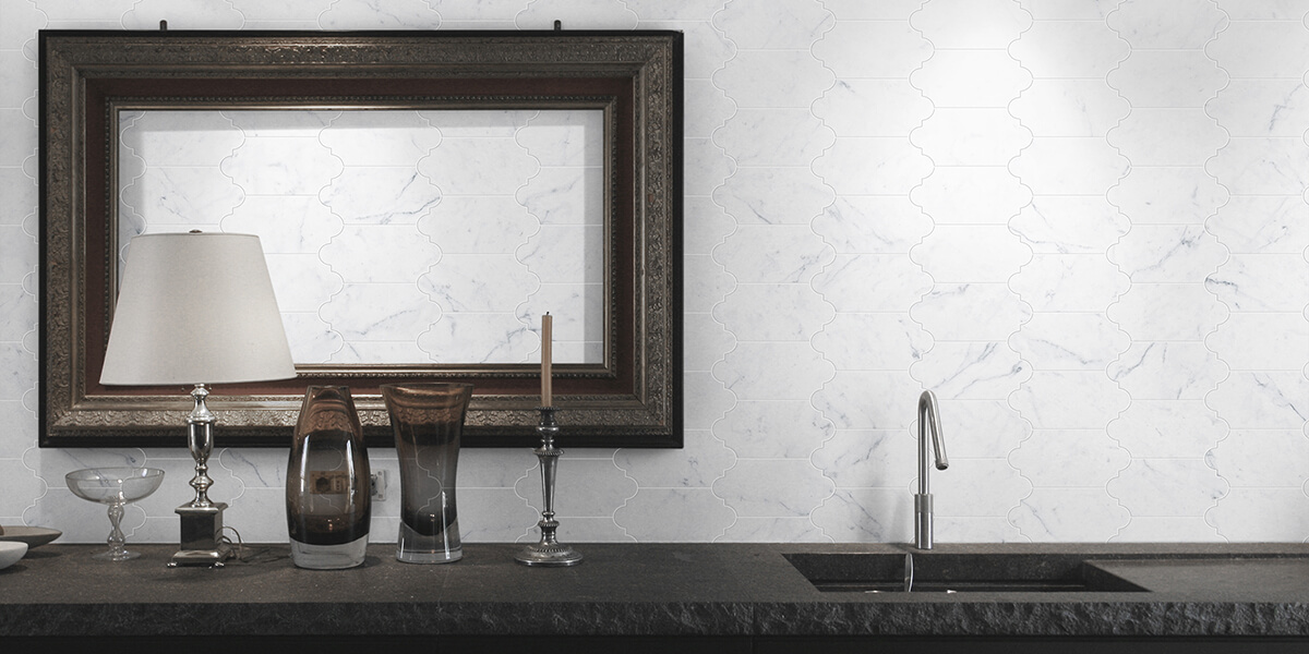 vallalunga carrara white porcelain tile room scene