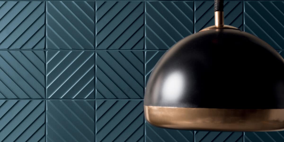 4D DEEP BLUE DIAGONAL CERAMIC WALL TILE