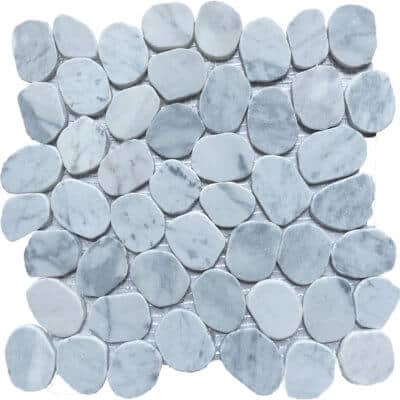 Honed Pebble Mosaic - White