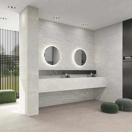 White Stonetalk Minimal Porcelain Concrete Floor Tile Ergon