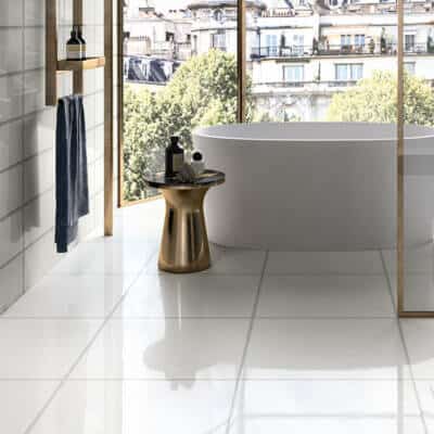 Vetri Bianco Glazed Porcelain Refin Olympia Glass-Look Tile