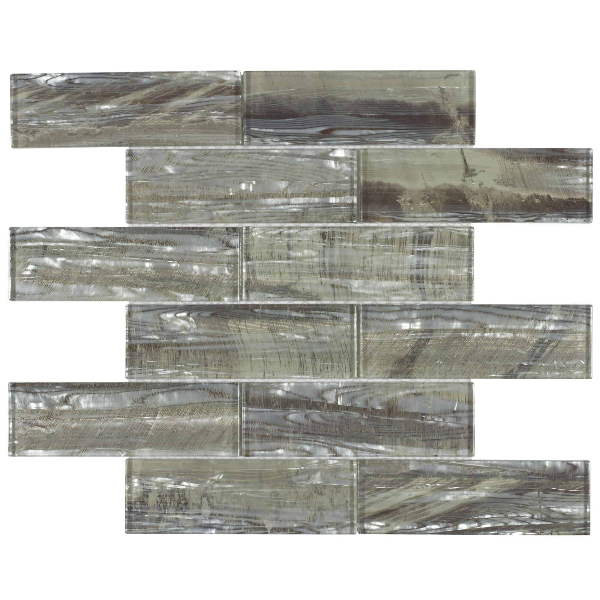 Chic Anthology Silk elements metallic glass mosaic tile