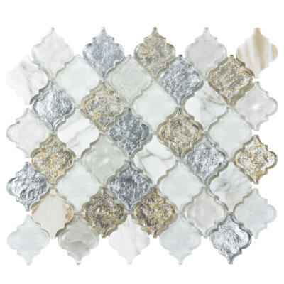 Chic Anthology Tuscan Arabesque metallic glass stone mosaic