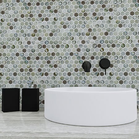 glassique anthology hexagon glass mosaic tile