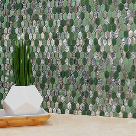 Anthology Royal Gems Glass Mosaic Blend Regal Jade | Kate Lo Tile & Stone