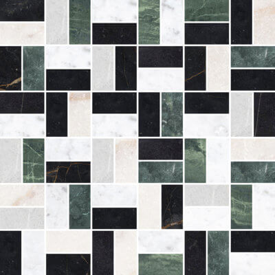 Byron 1x2 Mosaic Deco G-MIX Color Base Porcelain Colli Tile