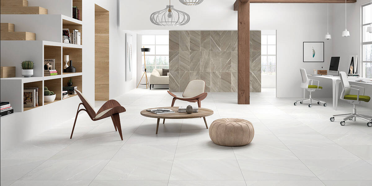 BURLINGSTONE BONE 75x75 porcelain floor & wall tile