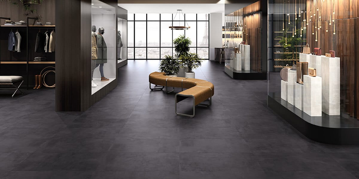 black modern stone tile