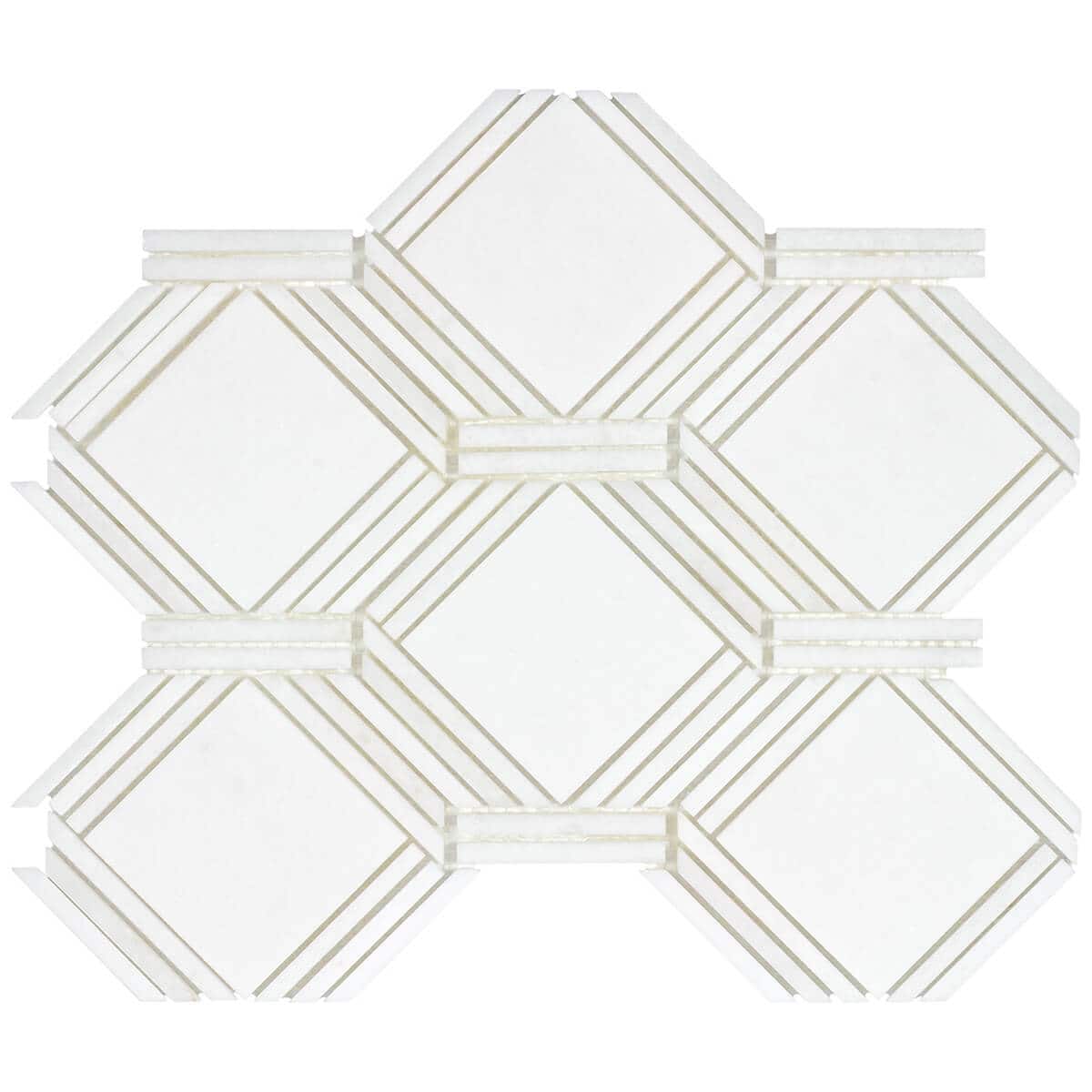 Geometric Regal Regency White Tile