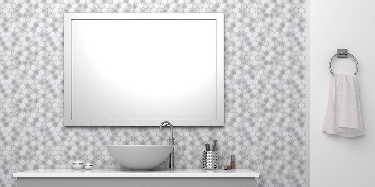 bathroom hexagon mosaic tile