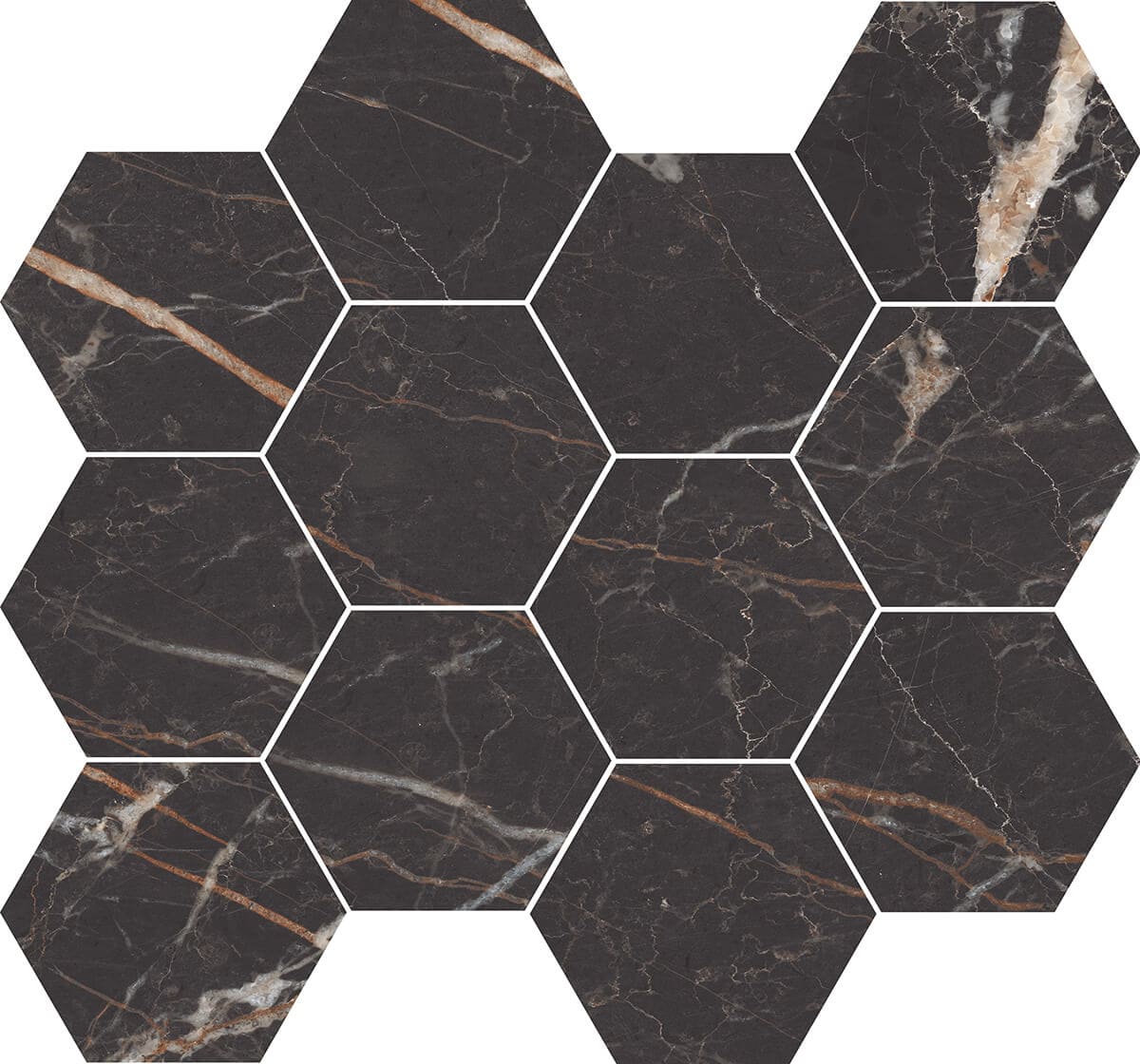 emperador hexagon mosaic