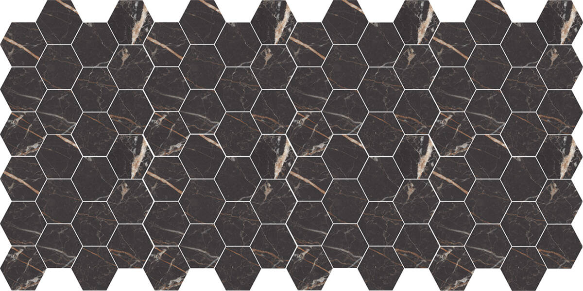 hexagon tile black canova