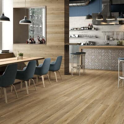 SPC vinyl wood plank flooring chimewood light brown | Kate-lo tile & stone