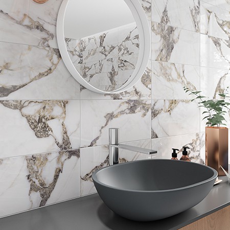 Splendid marble look porcelain tile