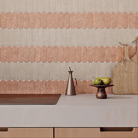 Stone Dust Porcelain 2" x 6" Tile Collection | DNA Tiles Matte Terra & Bianco