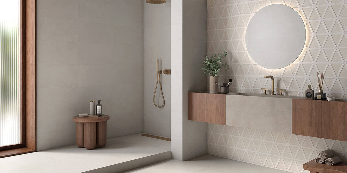 GEOMETRIC TERRACOTA ART CONCEPT BLANCO WHITE BODY WALL TILE | KERABEN