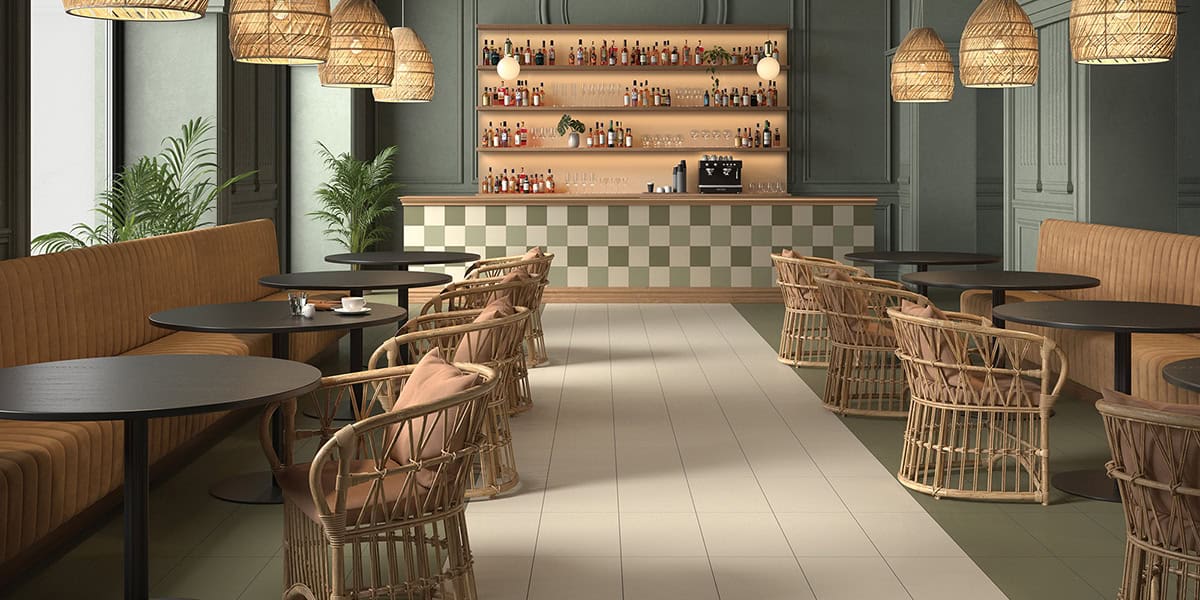 Playlist+_Restaurant_PLY20_12x24_Classical-Beige_PLY60_12x24_Folk-Green_Playlist_PLY30_8x8_Classical-Beige_PLY50_8x8_Lounge-Light-Green_PLY60_Folk-Green