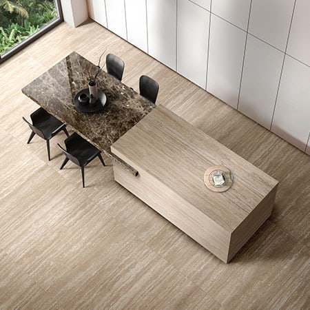 Travertino Romano Color Base Porcelain Classic Travertine Look Tile | Vein Noce Ergon