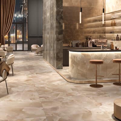 ONYCE Champagne Beige Large Format Thin Panel Porcelain Marble Onyx Stone Tile