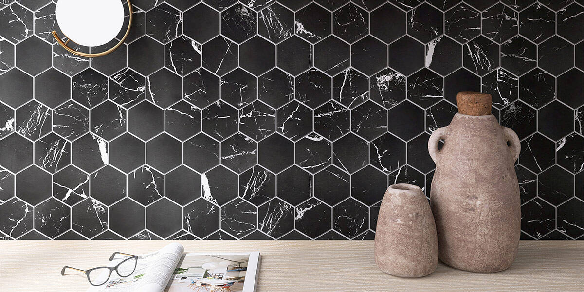 JW.CL.NMW.04.HEX-Classic-4inch-Hexagon-Porcelain-Mosaic-Olympia-Nero-Marquina-2