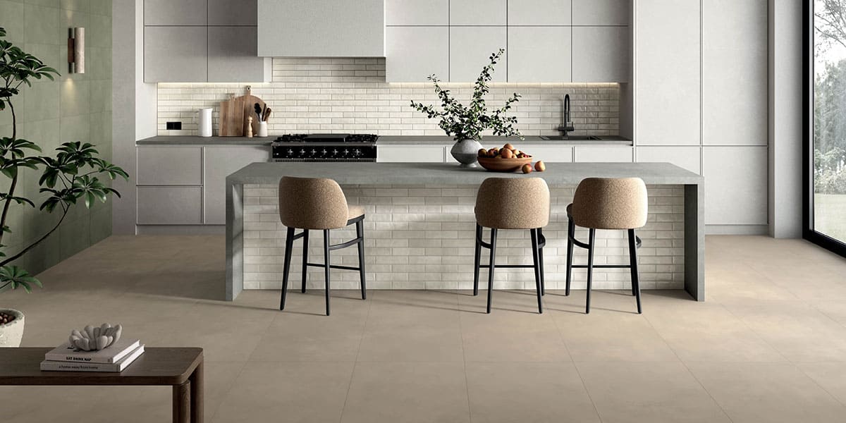 Dust Hand Troweled Concrete Look Porcelain Tile Fossile