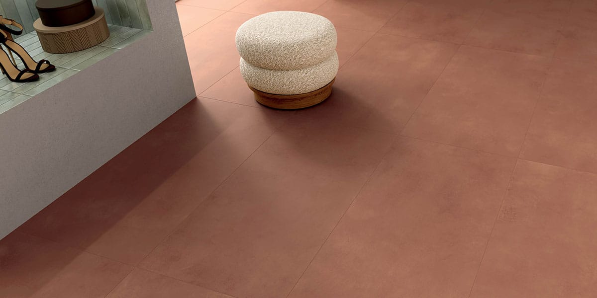 Dust Hand Troweled Concrete Look Porcelain Tile Marsala