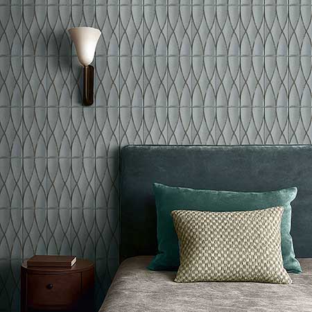 Olympia Formaviva Argilla porcelain wall tile installed as a decorative room feature wall