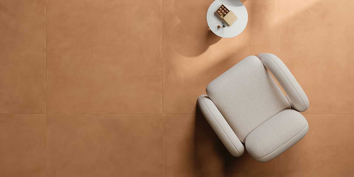 Cotto Milano Mattone cotto-look porcelain floor tile shown from above